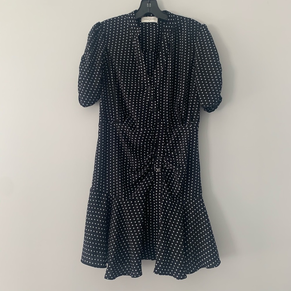 NWT Goodnight Macaroon black polka dot dress sizeM